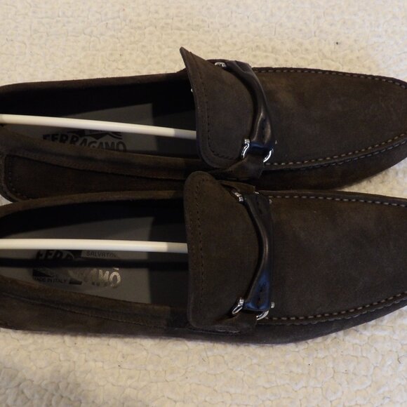 NEW IN BOX FERRAGAMO GRANDPRIX Brown Leather (Suede) Men\'s Drivers Size 11 EE main image 12